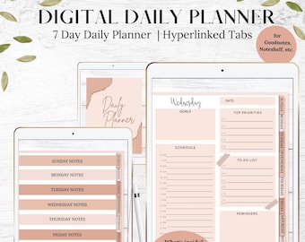 Digital Daily Planner, Daily Hourly Planner, Digital Planner for iPad, Daily Schedule and To-Do List Planner