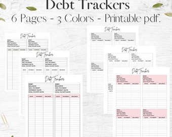 Debt Payment Tracker, Debt Repayment Plan, Debt Payoff Tracker, Printable