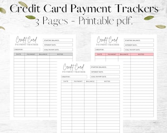 Credit Card Debt Payoff Tracker Printable, Debt Repayment Plan, Debt Payoff Tracker, Credit Card Payoff