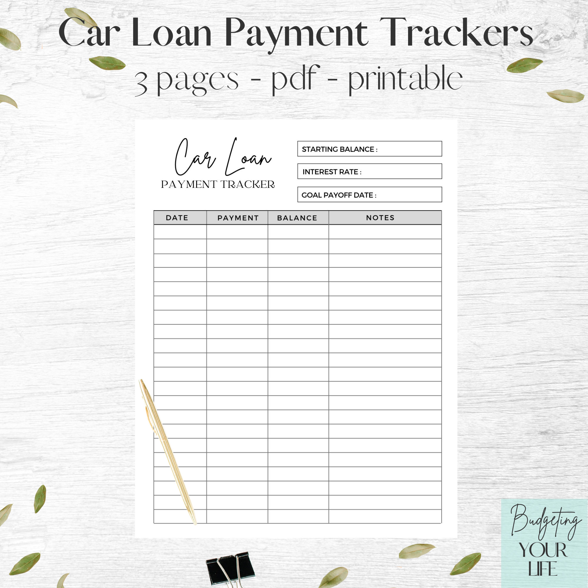 Car Loan Payoff Tracker, Debt Repayment Plan, Debt Payoff Tracker, Printable - Etsy