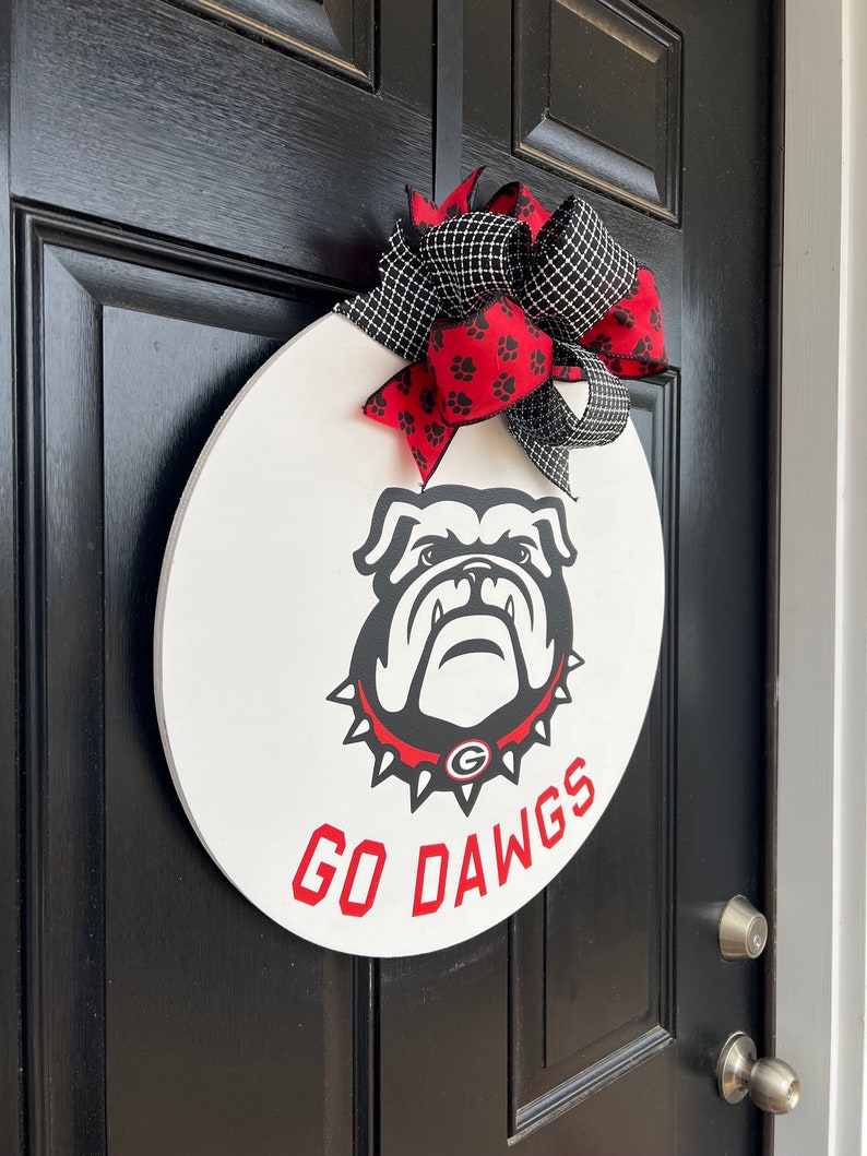 University of UGA Door Hanger Door Wreath Etsy