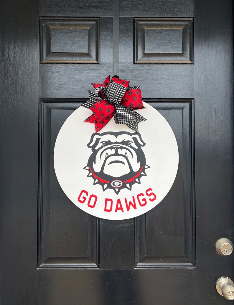 University of UGA Door Hanger Door Wreath Etsy