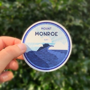 Mt Monroe - NH48 - New Hampshire White Mountains - 4000 Footers NH - Vinyl Sticker
