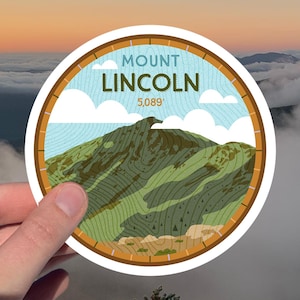 Mount Lincoln - Sticker or Magnet - New Hampshire White Mountains - 4000 Footers NH