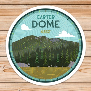Carter Dome - NH 48 - Carter Range - 4000 pieds NH - Cadeau de randonnée - Montagnes Blanches du New Hampshire - Sticker vinyle