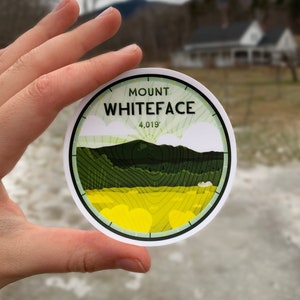 Mount Whiteface - Sandwich Range - NH48 New Hampshire White Mountains - NH 4000 Footers - Vinyl Mountain Sticker - UV & Waterproof Sticker