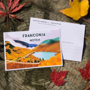 Franconia Notch Postcard: New Hampshire Autumn Landscape