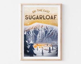Mount Sugarloaf Maine - Ski The East - Maine Mountain Landscape - Skiing Art Print