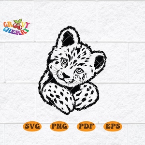 Cute Leopard svg, Peeking Leopard svg, baby Leopard svg, Peeking Animal svg, Animal svg, Leopard Clipart, Leopard Cutfile Png Dxf Jpg Eps Ai