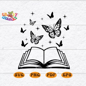 Books SVG, Reading SVG, Butterfly svg, Butterflies svg, Book Lover SVG, Librarian svg, Library svg, Reading png, Teacher Shirt svg, Read svg
