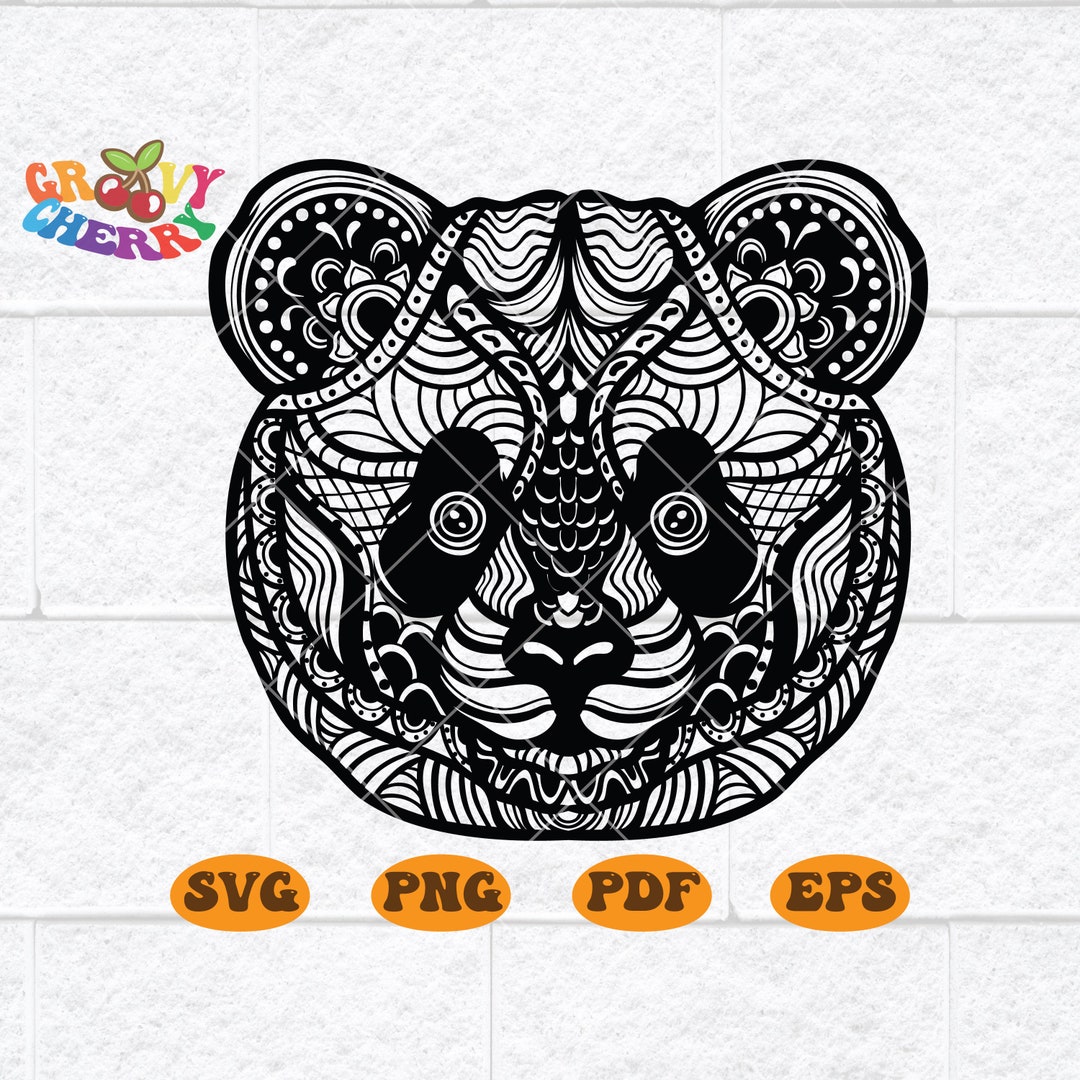Panda Mandala SVG, Panda Zentangle Svg, Mandala Panda Svg, Panda Svg