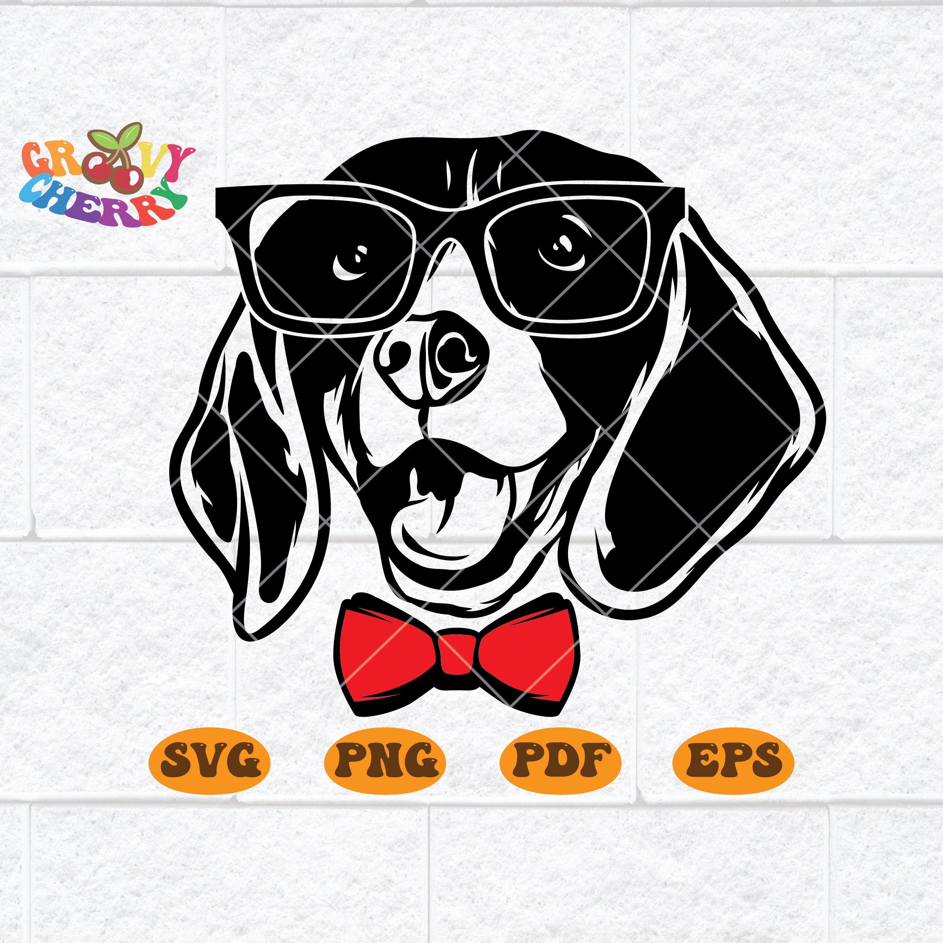 Beagle Dog With Glasses SVG Dog With Bow Beagle Shirt Etsy