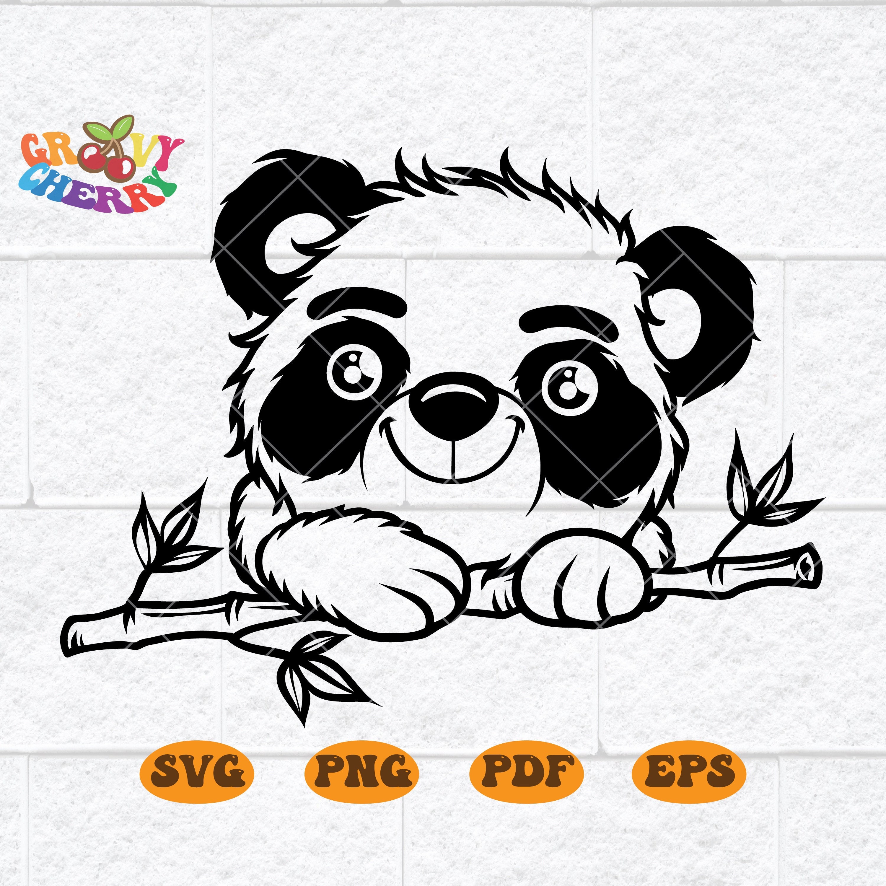 Design PNG E SVG De Traço Focinho Da Cabeça Piscante Do Panda Para