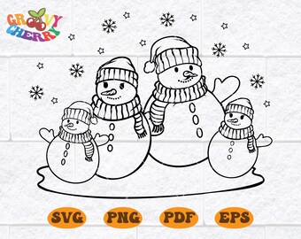 Family Christmas Snowman Svg - Etsy
