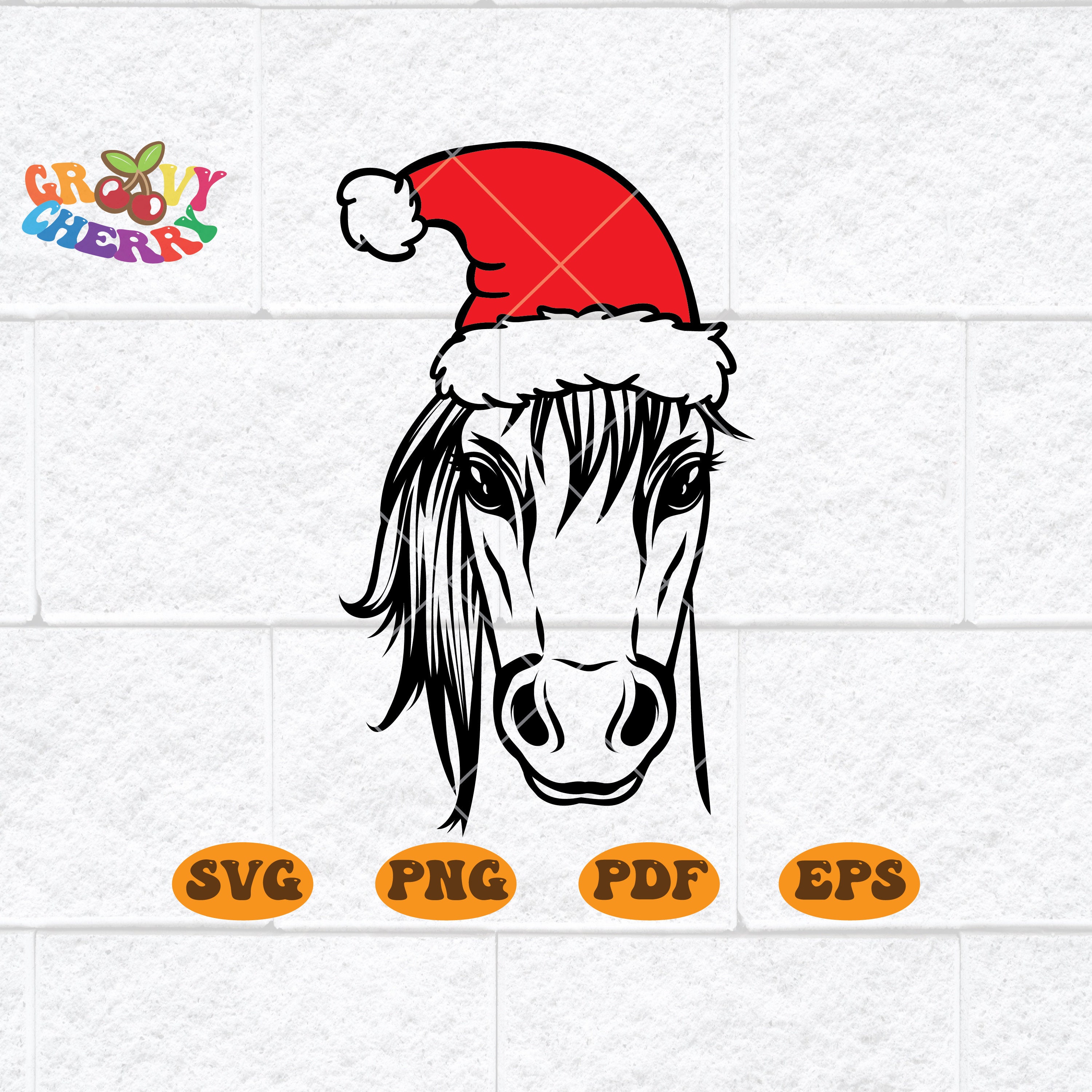 Horse With Santa Hat Svg Horse Svg Horse Cut File Horse | Etsy