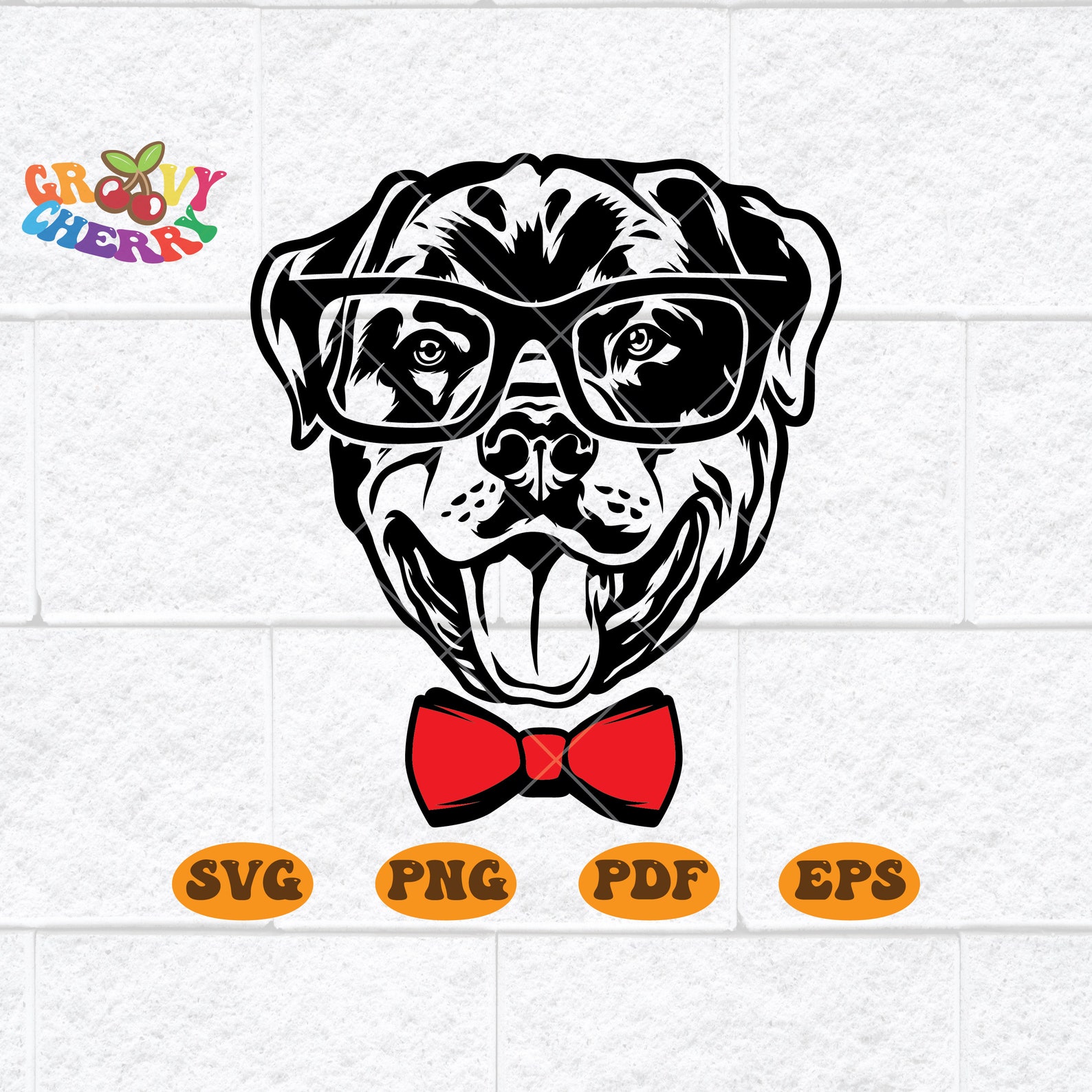 Dog With Glasses SVG Dog With Bow Rottweiler Svg Rottweiler Etsy