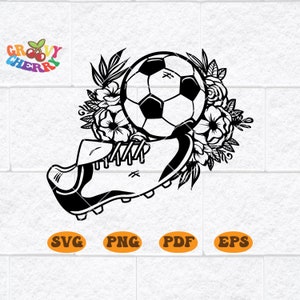 Floral Soccer SVG file, Football Svg, Soccer Svg, Girls Soccer, Girls football, Soccer Cut Files,  Sports Mom Svg, Soccer Life Svg Cut Files