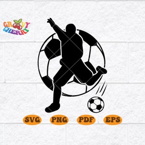 Archivo svg de fútbol, jugador de fútbol svg, imágenes prediseñadas de fútbol, mamá de fútbol svg, camisa de fútbol, temporada svg, regalos deportivos, carteles deportivos, archivos svg cricut