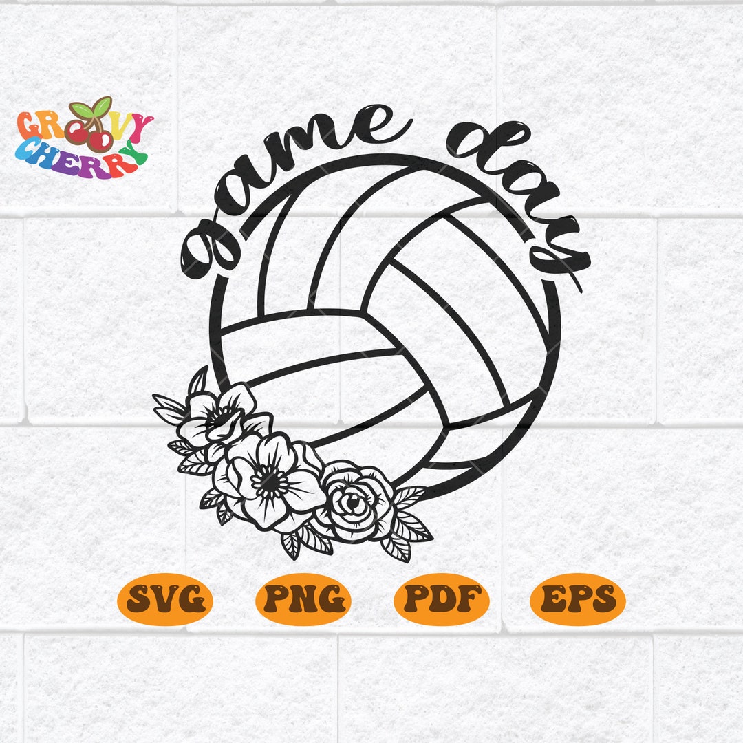 Game Day SVG File, Floral Volleyball Svg, Volleyball Team Svg, Volleyball Png, Mom Sports Svg
