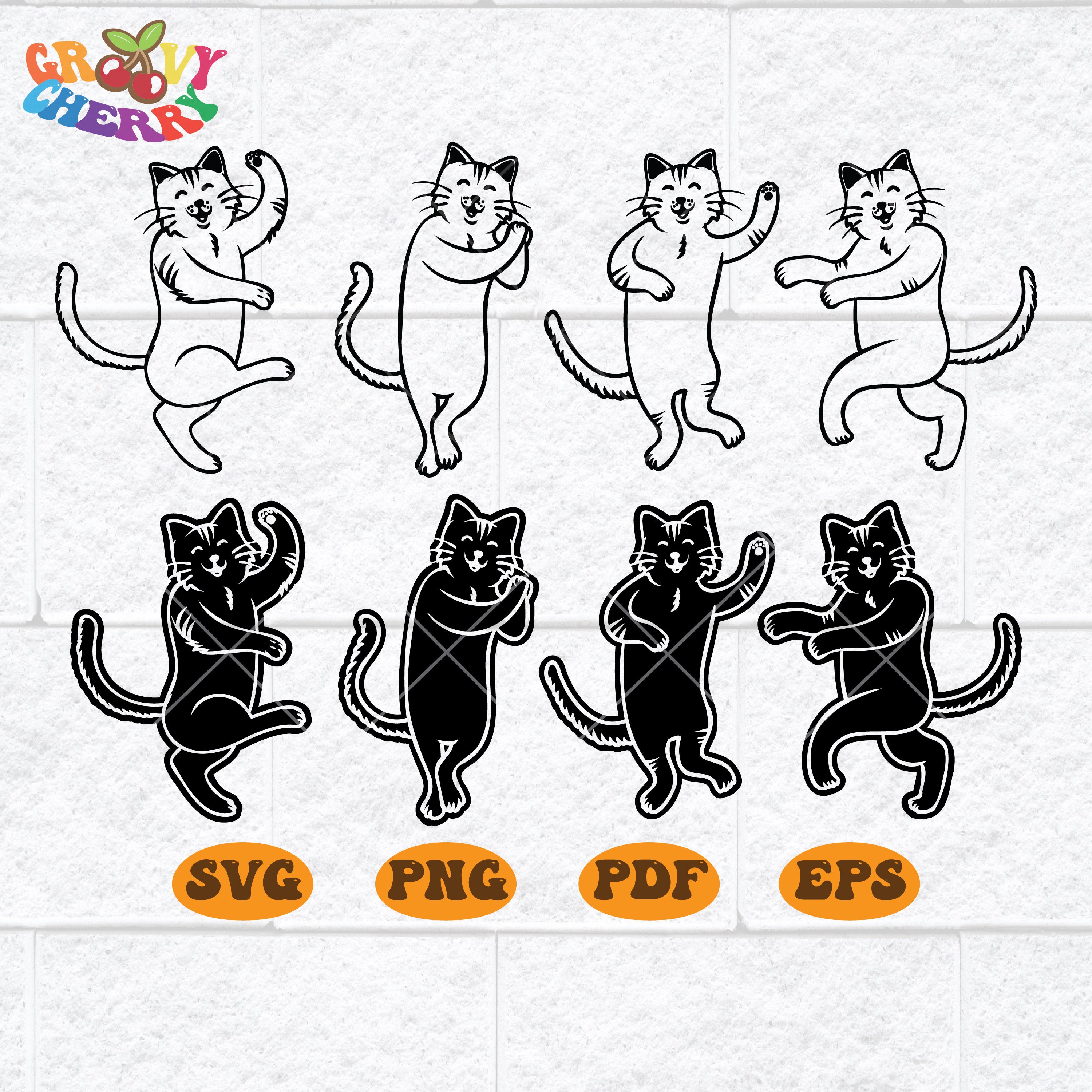 Dancing Cats Clip Art