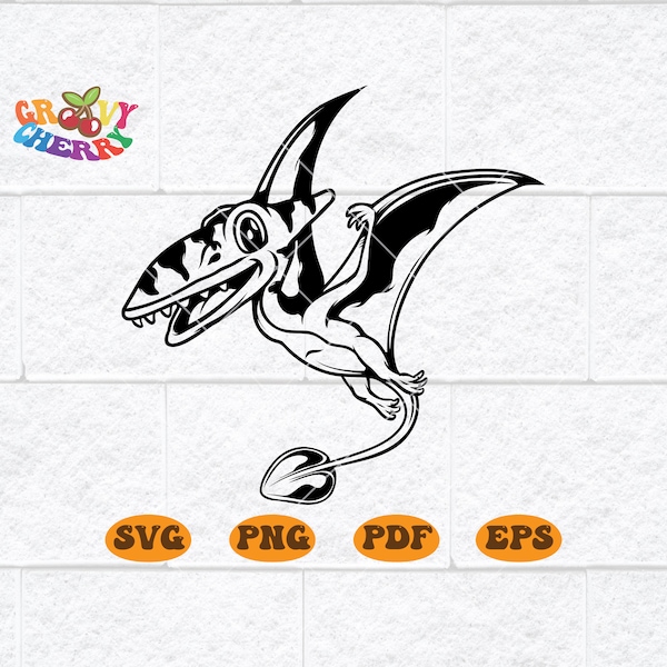 Pterodactyl Dinosaur SVG File, Pterodactyl svg, Dinosaur Png, Dinosaur Shirt, Dinosaur Stickers, Dinosaur Clipart, Cute Dinosaur, CUT FILES