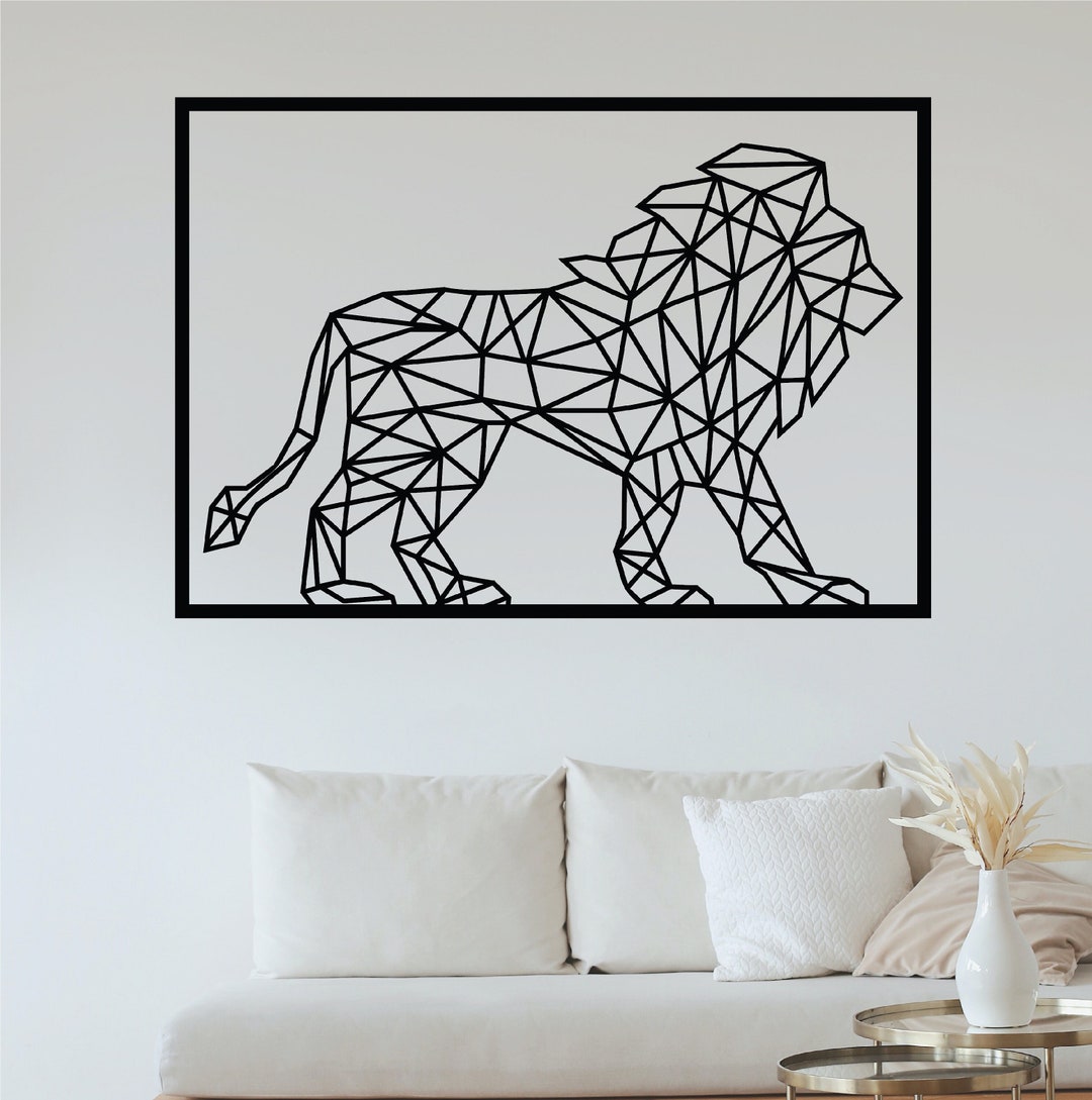 Geometric Lion Wall Art Lion Svg Png Jpg Dxf Eps Plasma Cut Etsy