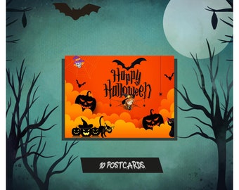 HALLOWEEN POSTCARDS (10 Pieces) | Happy Halloween Smooth | Yowart Products