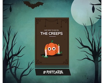 HALLOWEEN POSTCARDS (10 Pieces) | The Creeps | Yowart Products