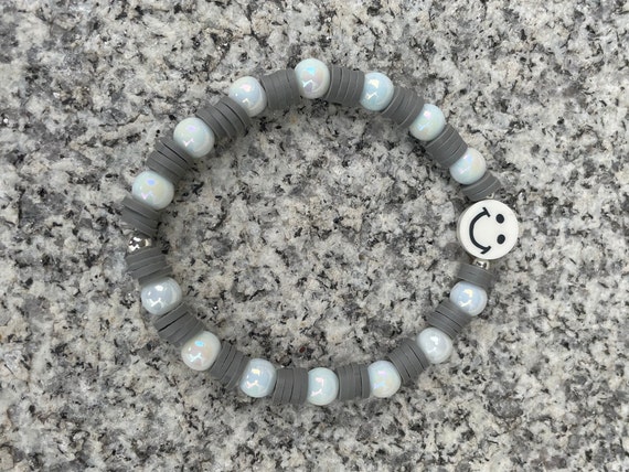 CLAY BEAD BRACELET GREY CLAY BEAD BRACELET GREY