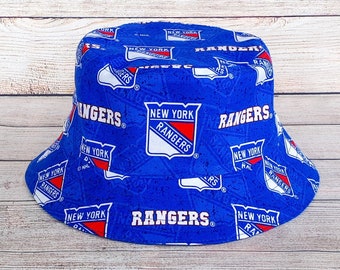 Adult Bucket Hat - New York Rangers Sports Team, Reversible Cotton Hat, Hockey Fan, Hockey Gift, Hockey Wear,  Unisex, One Size Gift for Him