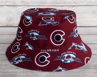 Adult Bucket Hat - Colorado Avalanche Hockey Sports Team, Reversible Cotton Hat, Hockey Gift, Ice Hockey, Gift for Him, Unisex One Size Hat