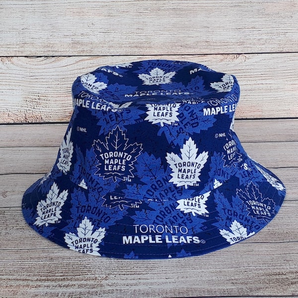 Adult Bucket Hat - Toronto Maple Leafs, NHL, Reversible Hat, Cotton Hat, Hockey Fan, Hockey Gift, Gift for Him, Unisex, One Size Hat