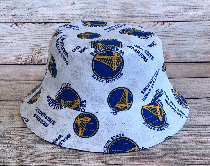 Adult Bucket Hat - Golden State Warriors, NBA Sports Team, Basketball Bucket Hat, Basketball Fan Hat, Basketball Gift, Gift for Him, Unisex