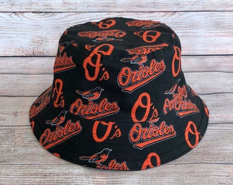 Adult Bucket Hat - Baltimore Orioles MLB Baseball Team Handmade Reversible Unisex, Gift for Him, Father's Day Gift, Game Day, One Size