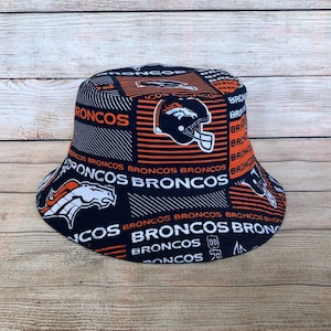 Adult or Child Bucket Hat - Denver Broncos NFL Football Team Cotton Reversible Hat, Gift for Football Fan, Birthday Gift for Him, Unisex Hat