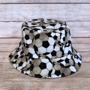 Soccer Bucket Hat, Reversible Cotton Sun Hat, Soccer Player Fan Gift for Him, Football  Birthday Gift for Sports Fan, Soccer Ball Themed Hat