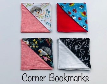 Bookmark - Corner Bookmark, Fabric Bookmark, Bookmarker, Fabric Page Marker Corner, Gift for Teacher, Book Lover Gift, Gift for Her