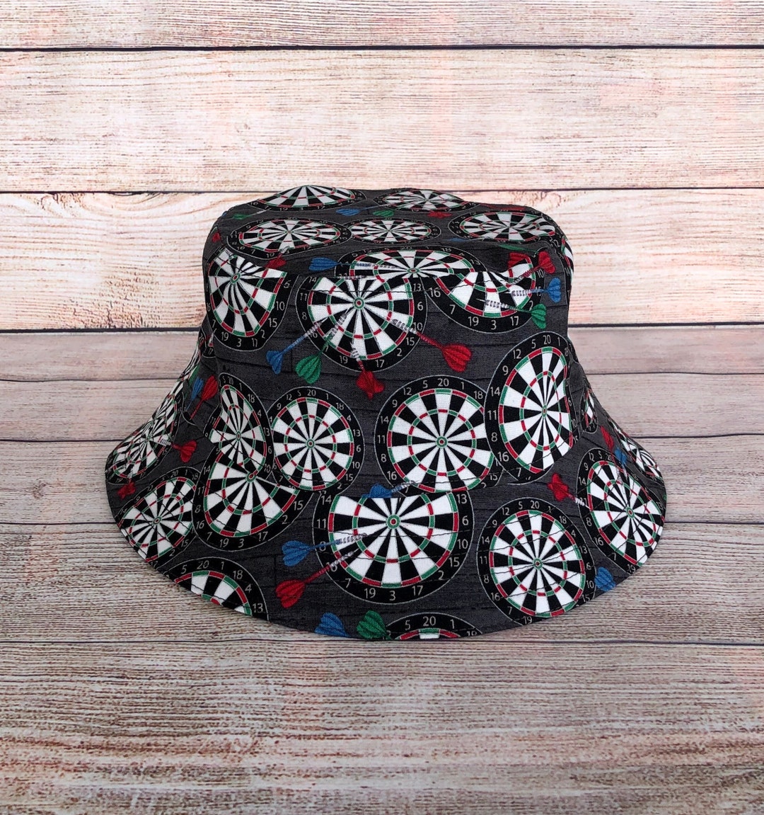 Adult Bucket Hat Dartboard Game, Dart Game Hat, Playing Darts Hat, Gift for Him, Gift for Friend