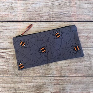 Pencil Case, Accessory Bag, Reusable Zipper Bag, Purse Organizer, Gift for Student, Birthday Gift for friend, Halloween Spider Web Gift