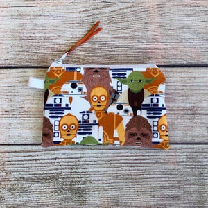 Keychain Wallet, Star Wars Coin Purse, Handmade Zipper Card Wallet, Earbud Storage, Gift for Friend, Small Organizer Bag, Wallet for Child