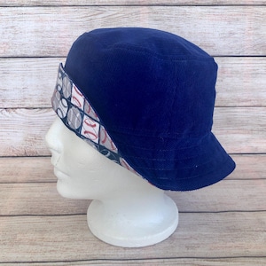 Bucket Hat for Child, Reversible Cotton Corduroy Baseball Hat, Birthday Gift for Boy, Custom Made Hat for Toddler, Childrens Summer Cap