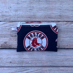 Coin Purse, Boston Red Sox MLB Baseball Team, Reusable Zipper Bag,  Credit Card Wallet, Earbud Storage Case, Baseball Fan Friend Gift