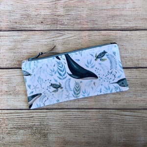 Zipper Pouch - Ocean Whale Pencil Case, Accessory Bag, Reusable Zipper Bag, Purse Organizer, Gift for Student, Sunglass Bag, Gift for her