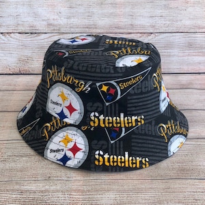 Adult Bucket Hat - Pittsburgh Steelers Football Sports Team Hat, Football Fan Gear, Football Fan Gift, Gift for Him, Unisex, One Size