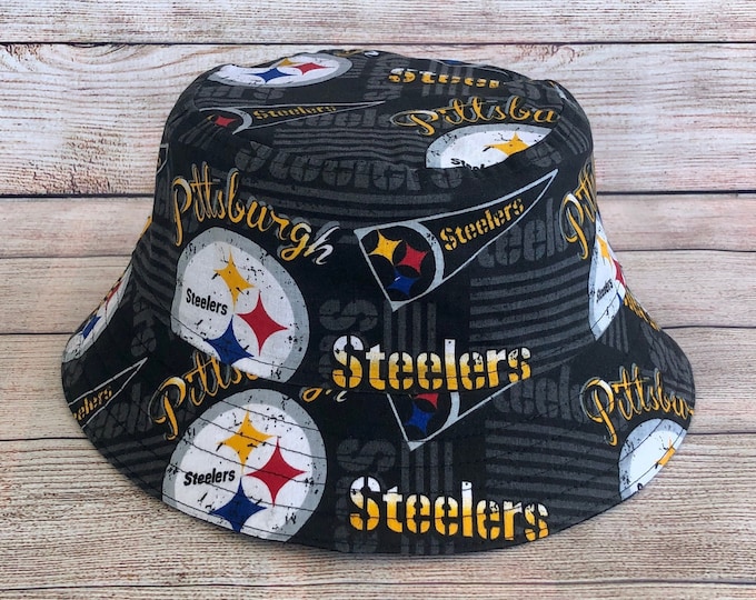 Adult Bucket Hat - Pittsburgh Football Sports Team Hat, Football Fan Gear, Football Fan Gift, Gift for Him, Unisex, One Size
