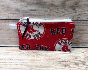 Coin Purse, Boston Red Sox MLB Baseball Team Gift, Reusable Zipper Bag,  Credit Card Wallet, Earbud Storage Case, Baseball Fan Friend Gift
