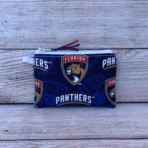 Coin Purse, NHL Florida Panthers Hockey Team, Credit Card Wallet, Earbud Storage Bag, Hockey Gift for Friend, Keychain Wallet