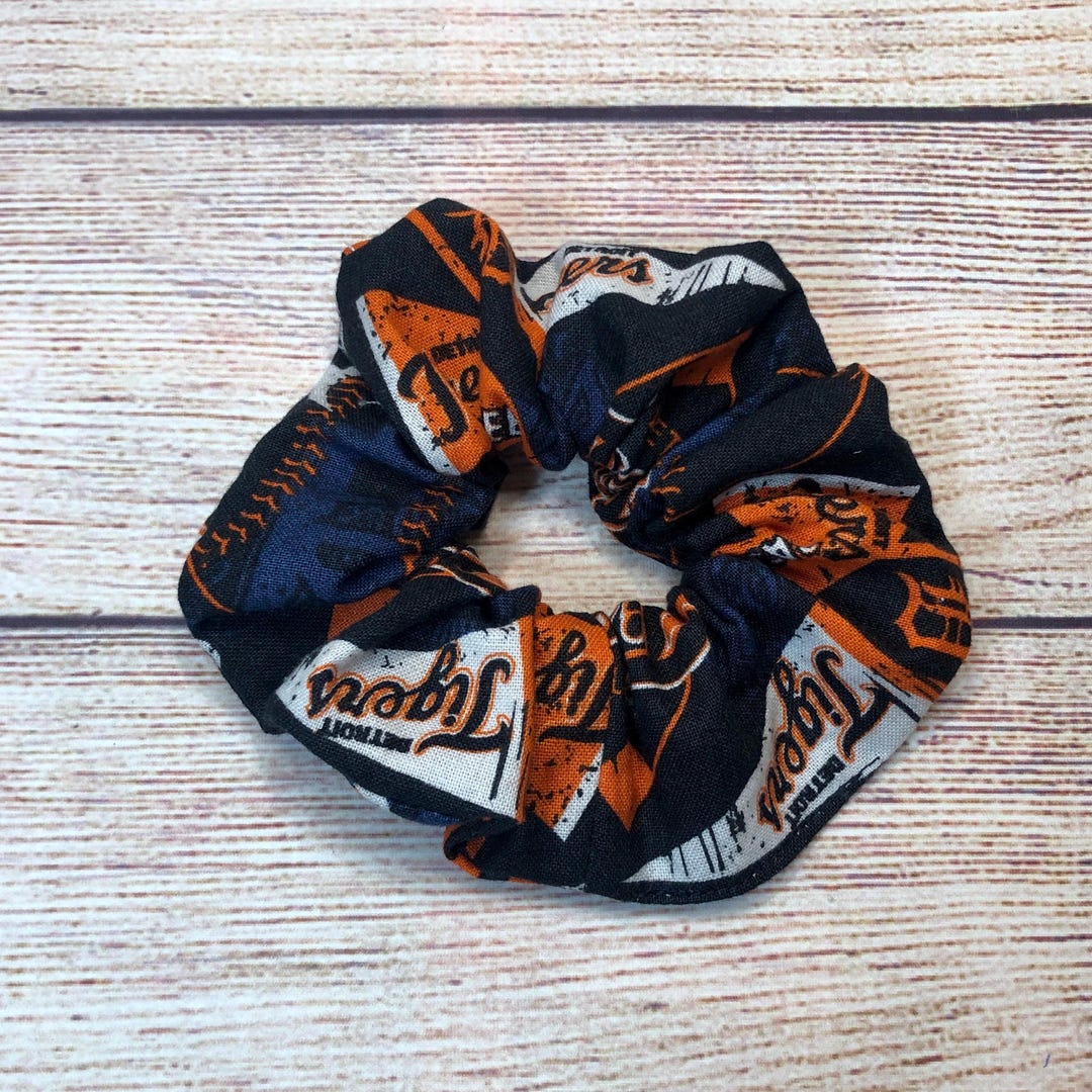 Detriot Tigers MLB Baseball Team Hair Scrunchie, Reusable Cotton Hair ...