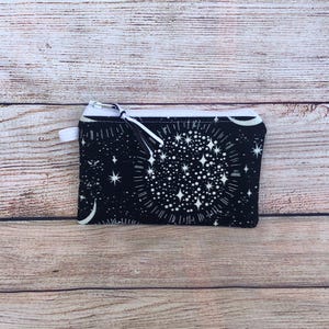 Coin Purse, Handmade Reusable Zipper Bag, Credit Card Pouch, Earbud Small Storage Organizer, Glow in the Dark Gift for Friend, Childs Wallet