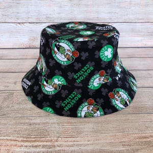 Bucket Hat, NBA Boston Celtics Basketball Sports Team, Basketball Fan Gift, Adult Child Size, Reversible Cotton Hat, Birthday Gift for him